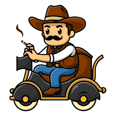 Majestic Cowboy riding cigarette  sticker