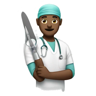 surgeon with a scalpel in his hands sticker