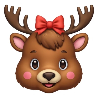 Reindeer with cute bow sticker