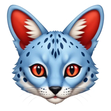 Blue serval with red eyes sticker