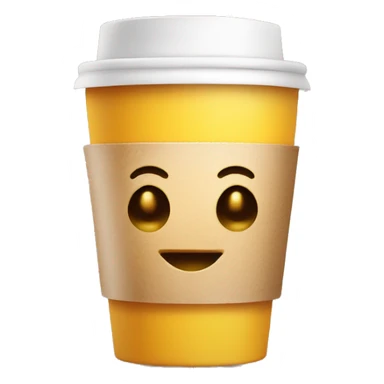 Smiley face with takeaway coffee sticker