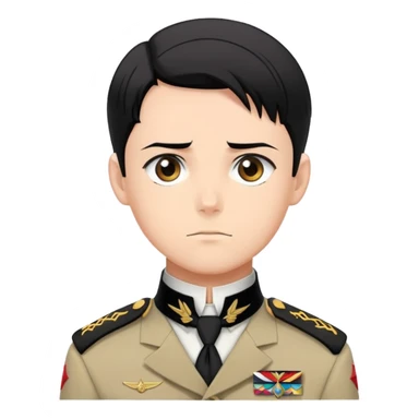 Levi Ackerman from Attack on Titan, with black undercut hair, serious expression, Scout Regiment uniform with cravat sticker