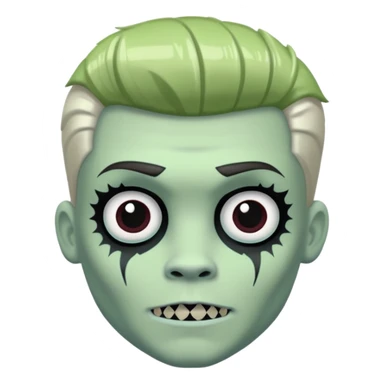 Pale white skin, Frankie stein monster high doll boy with 5-o-clock shadow , pale white-green skin, face stiches  sticker