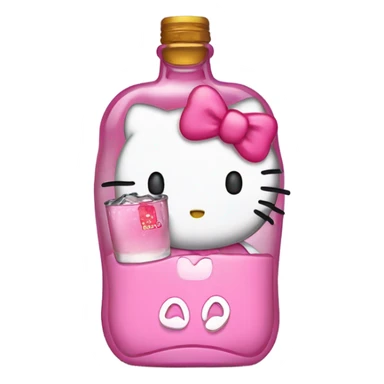 Hello kitty crying with tears with alcohol hello kitty sticker