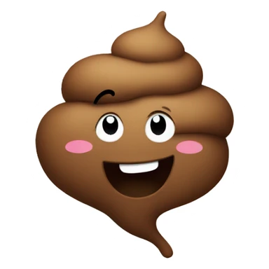 Poop emoji with smile one side curled up sticker