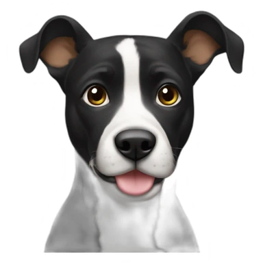 Black try american bollie with cropped ears sticker