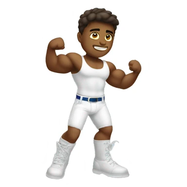 muscular boy by the window with white pants sticker