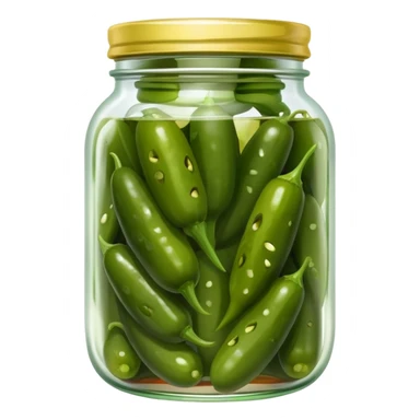 A jar of pickles with jalapeños in it sticker