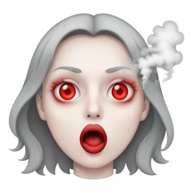 Red eyes and smoke coming out of their mouth sticker