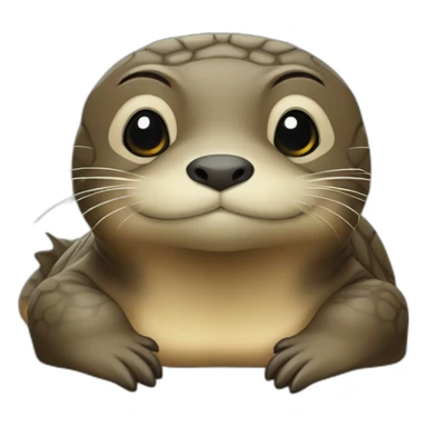 Loutre sur une tortue  sticker