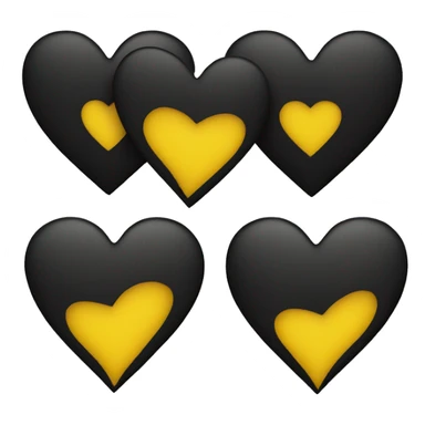Half black and yellow heart sticker