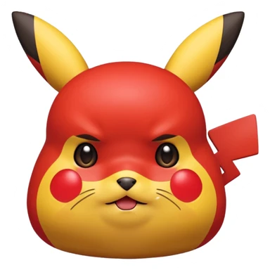 Un Pikachu rouge qui et triste  sticker