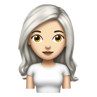 Coquette white girl teenage, black hair sleeping  sticker