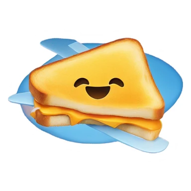 Grilled cheese flying a plane sticker