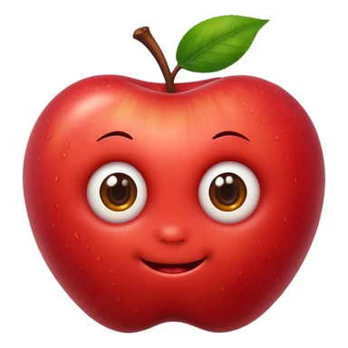 Worm peeking from apple sticker