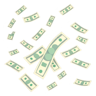 dollar bills raining from cloudy sky sticker