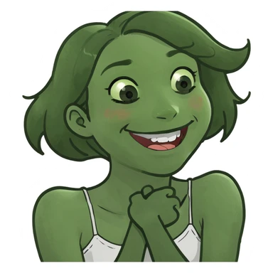 arms crossed holding neck laughing girl sticker