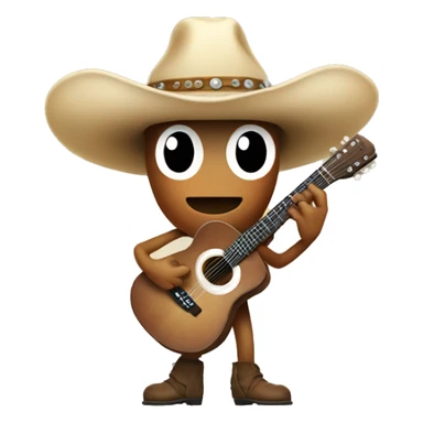 Mushroom wearing a cowboy hat playing a guitar  sticker