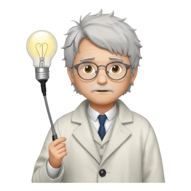 Pixel art, WorldBox style.
Human character with “Genius” trait: grey messy hair, small round glasses, white scholar coat, thoughtful face.
Add small glowing lightbulb or spark above head to show high intelligence.
Full body, front view, no background, 32x32 or 64x64 pixels. sticker