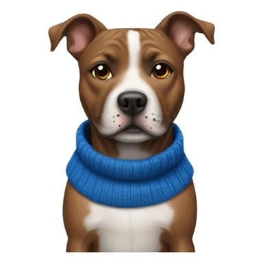 A dog staffie with a blue sweater  sticker