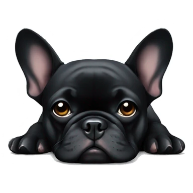 Tired black French bulldog  sticker