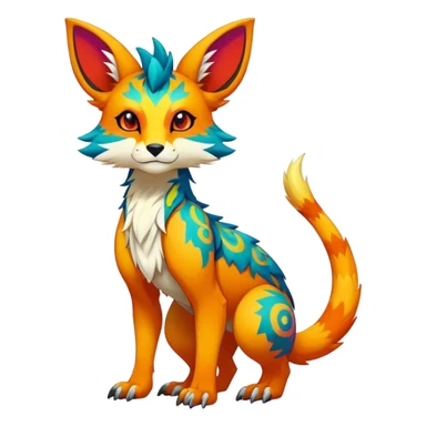 colorful anthro vernid fursona Fakemon sticker