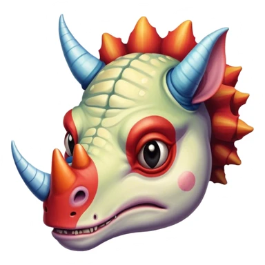 sad triceratops clown sticker