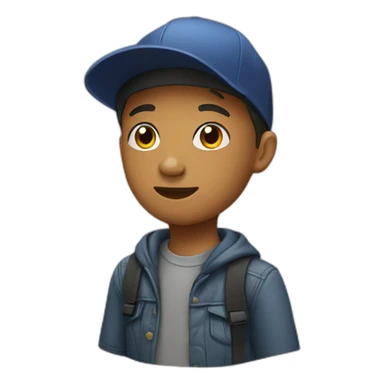 Teen with cap sticker