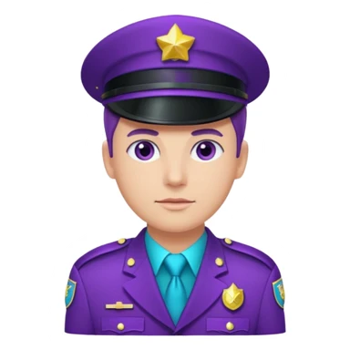 glitter purple and cian pin officer sticker