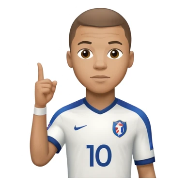 Kylian Mbappé soccer player in France jersey number 10 sticker