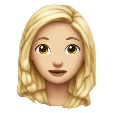 Blonde girl folded plaid  pink blanket  sticker