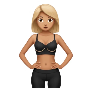 legging brassière noir ventre femme  sticker