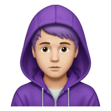justin bieber, wear purple hoodie sticker