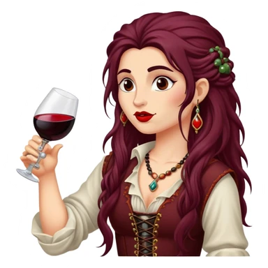 Long haired Gypsy Punk drinking red wine no glass from bottle sticker