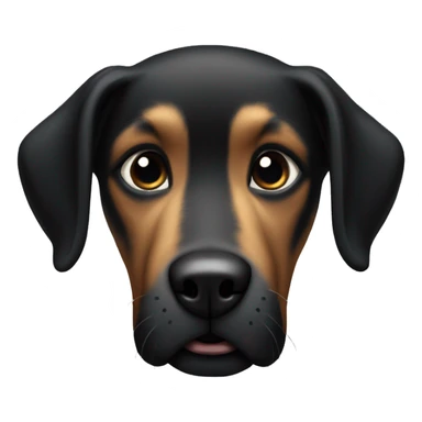 all black mongrel dog sticker