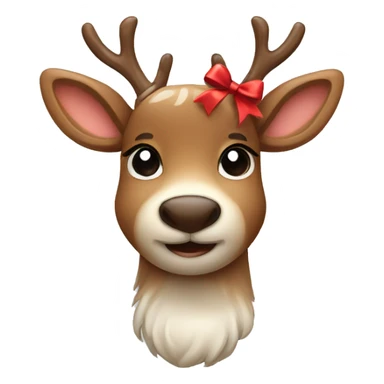 cute reindeer with a bow sticker