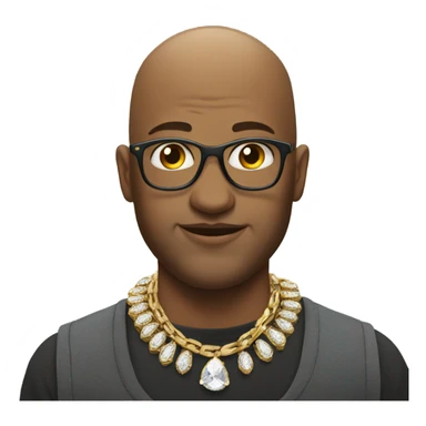 bald man in jewelry portrait sticker