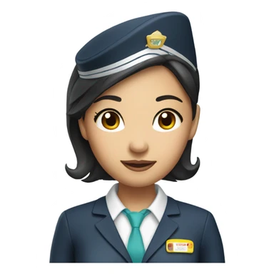 Asian girl flight attendant  sticker