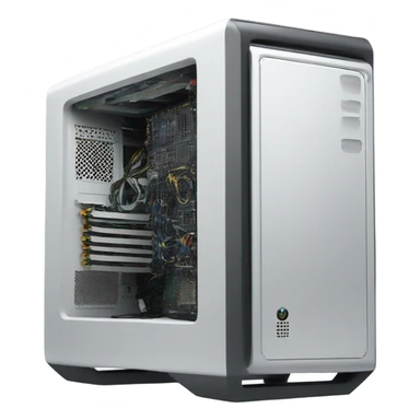 desktop computer back view sticker