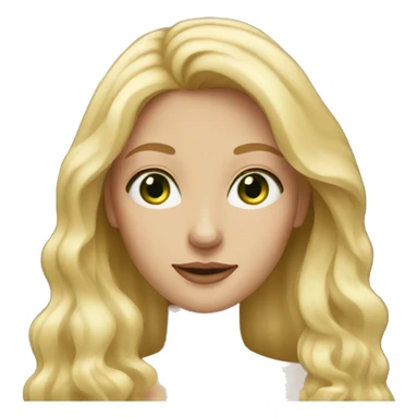 woman with long blonde hair and oval face greeneyes sticker