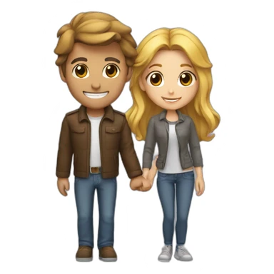 a guy rizzing a girl sticker