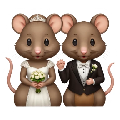 Two rats, a male and a female, getting married  sticker