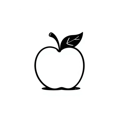 hand-drawn doodle of an apple with playful lines sticker
