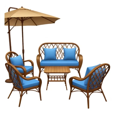Patio with chairs and couch sticker