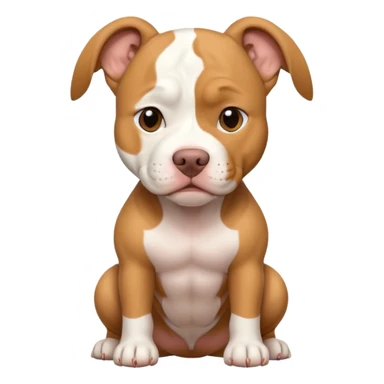 tan and white pitbull with floppy ears  sticker