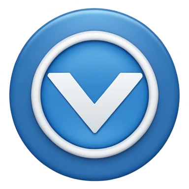 A blue circle with a white checkmark inside (dark blue checkmark) sticker