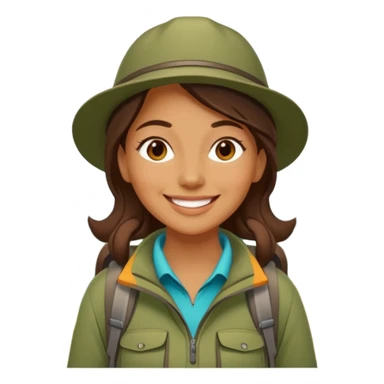 woman hiking in the woods in the sunshine sticker