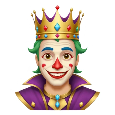crazy colorful human jolly joker from poker, medieval, vintage, king sticker
