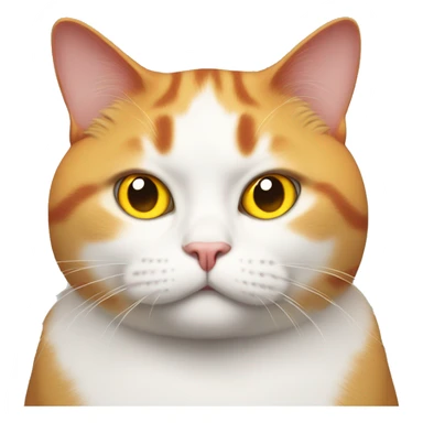 Fat red white cat with yellow eyes looking directly into the camera sticker