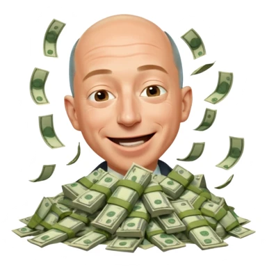 jeff bezos sniff money and laughing sticker